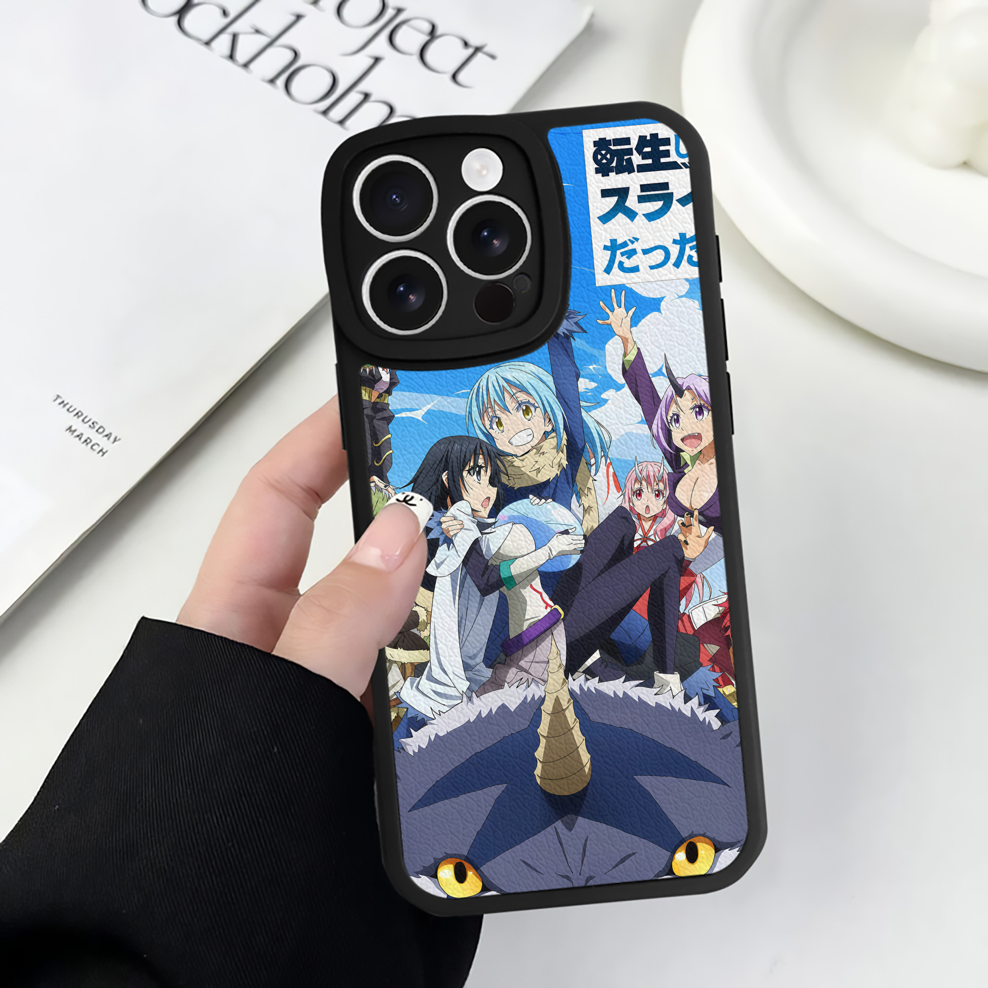 （画像用） 転スラ Regarding Reincarnated to Slime 【iPhone 16シリーズ対応】シリコンスマホケース（レザー調） 材質：シリコン